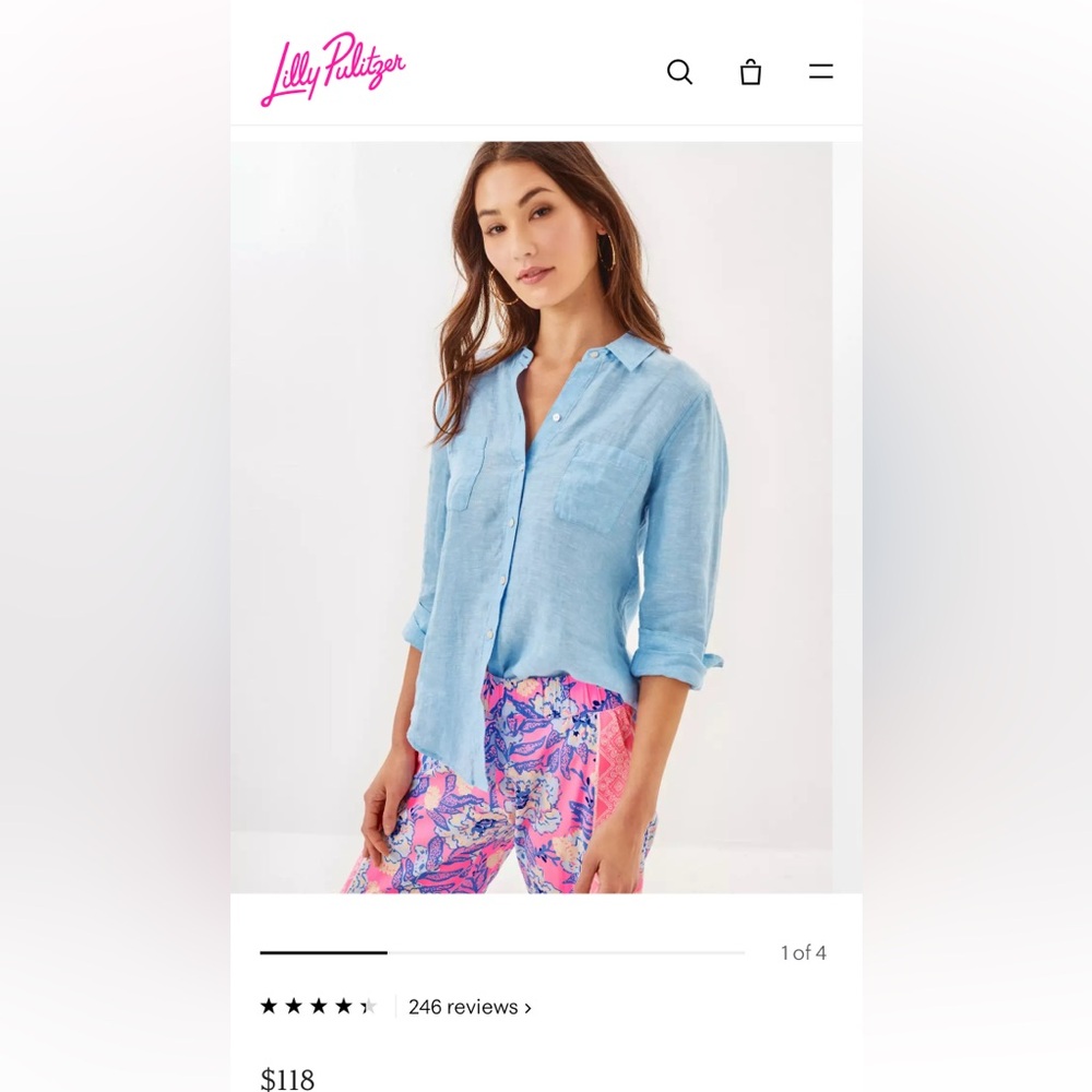 Lilly Pulitzer Linen Button Down Top